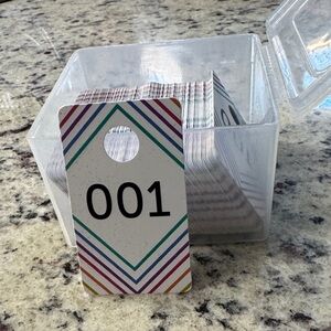 Rainbow Stripe Numbered Live Sale Tags (Unbranded)